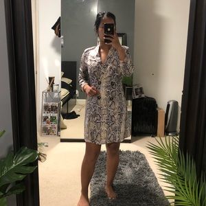 Snake Print Blazer Dress